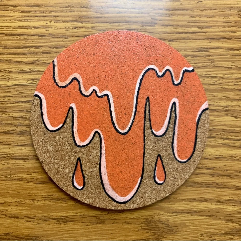 Multicolor Grime Drip Cork Coasters Lot of 9